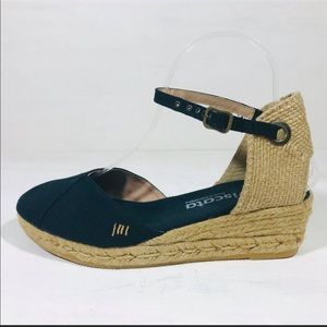 Viscata Pubol Canvas Espadrille Wedges Black